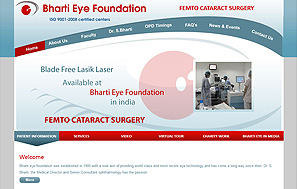 website design for eye hospital delhi
